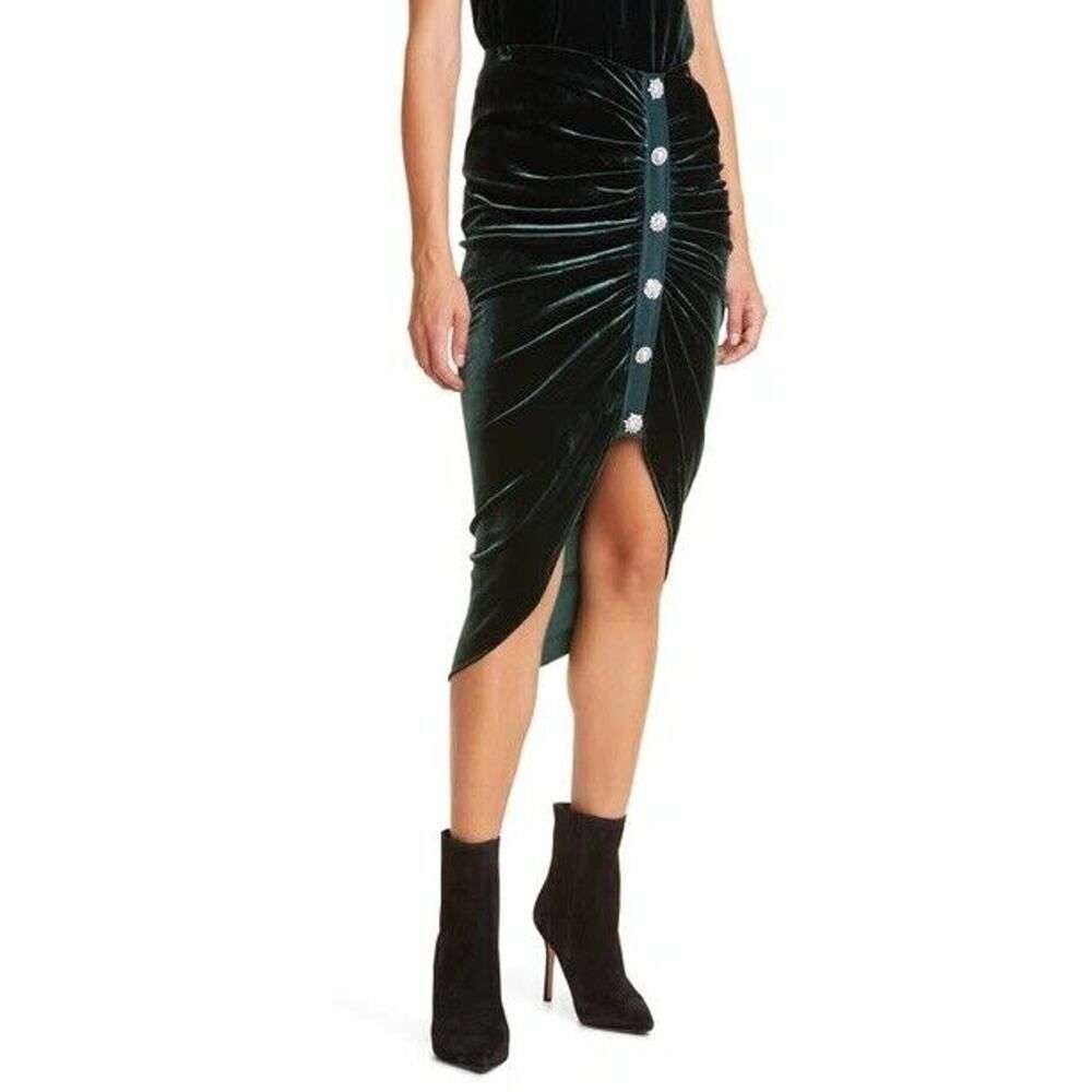 Veronica Beard Navita Velvet Emerald Skirt Size 4